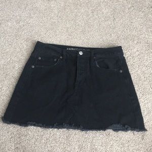 American Eagle black jean mini skirt